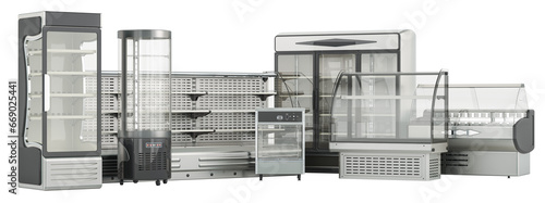 Fotografie Commercial refrigeration display cases and merchandiser racks