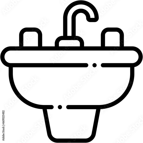 Vector Icon Sink, Bathroom, Plumbing, Washbasin, Hygiene, Washing
