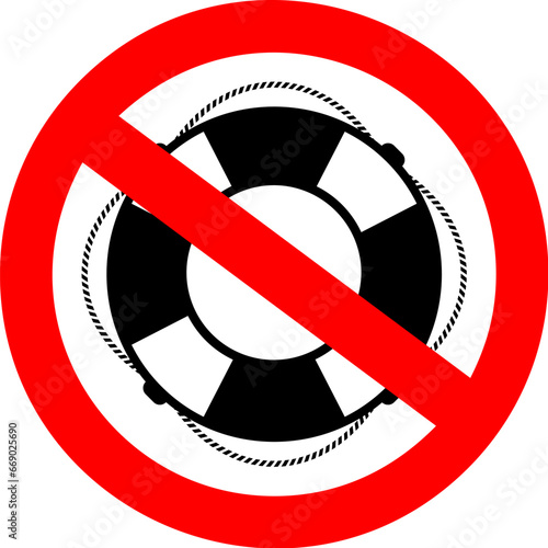 No lifeguard on duty warning sign