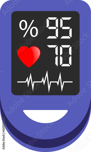 Finger pulse oximeter vector icon