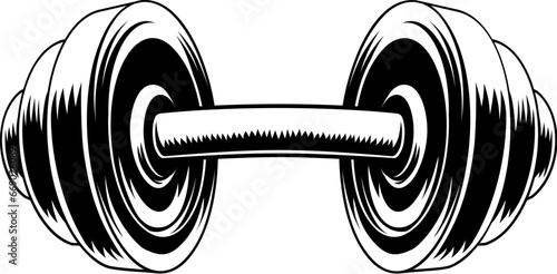 A dumb bell gym weight lifting or weightlifting dumbbell icon illustration