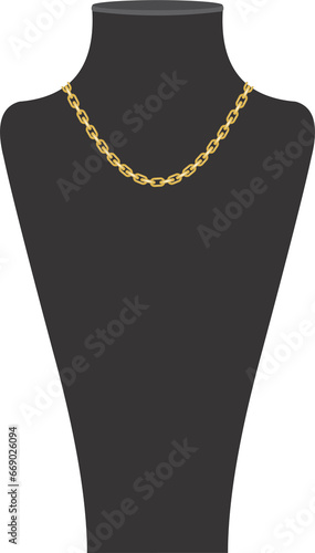 Gold necklace on black display 2023102819