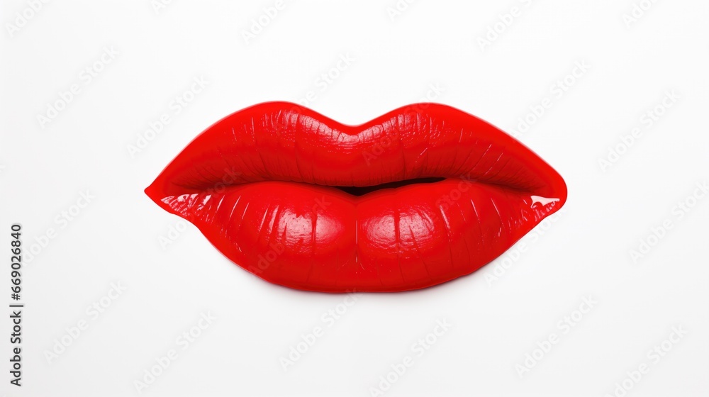 Red lips kissing mark on white background. Red lips kissing mark on white background.