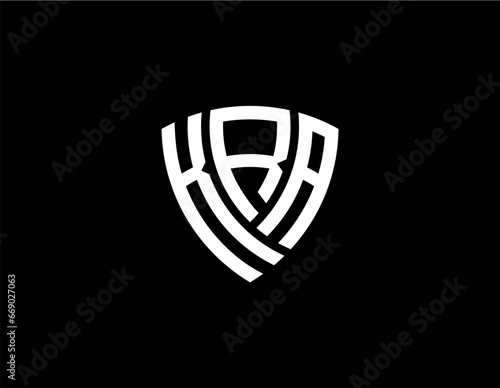 KRA creative letter shield logo design vector icon illustration