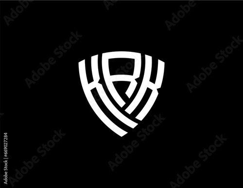 KRK creative letter shield logo design vector icon illustration