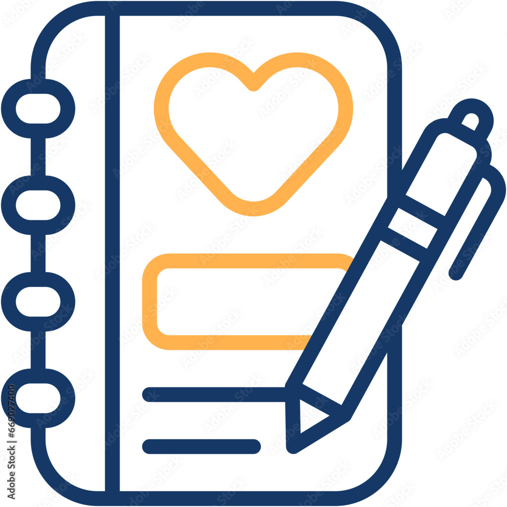 Vector Icon Diary, Notebook, Agenda, Love, Miscellaneous, Education Vector Icon Diary, Notebook, Agenda, Love, Miscellaneous, Education