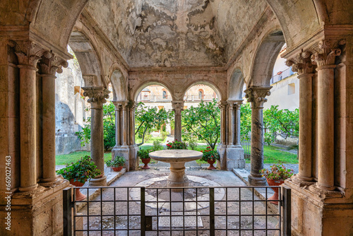 The marvelous Fossanova Abbey near the city of Priverno, in the province of Latina, Lazio, italy. photo