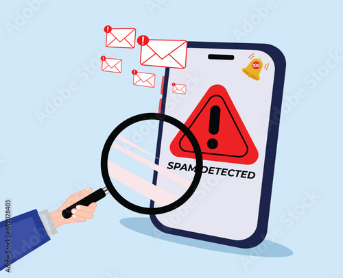 Email data phishing. Cyber thief hide inside an email. spam detecting