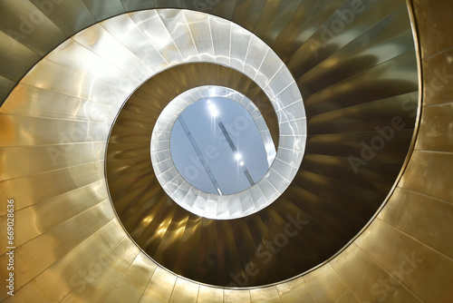 Composition  4  Spiral staircase in grey and gold