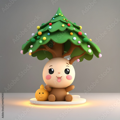 3d cute baby christmas tree