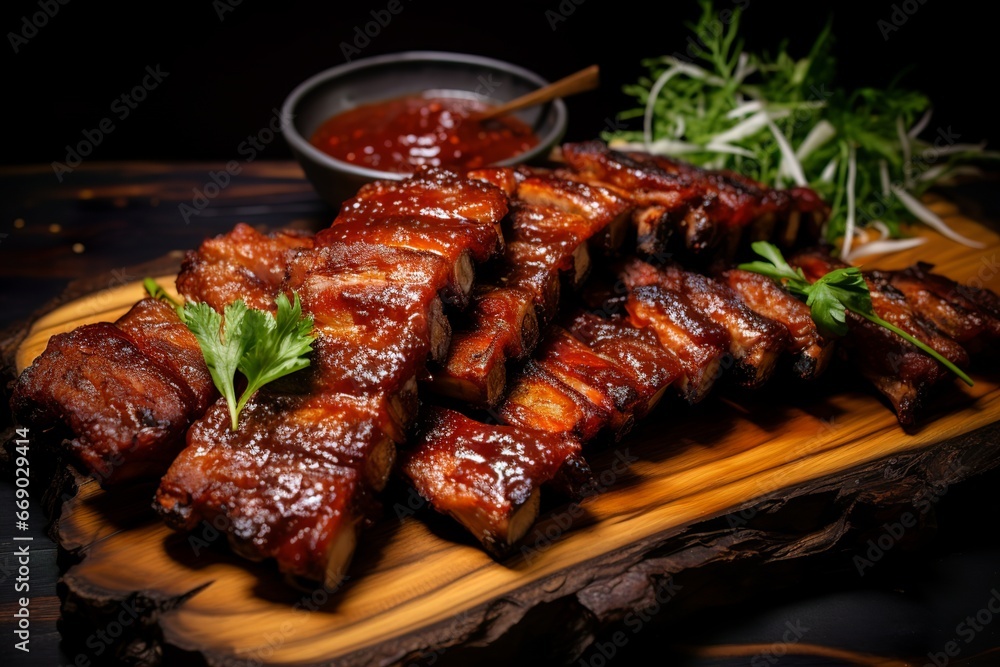 grilled juicy and spicy pork ribs