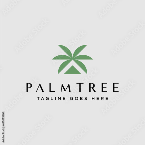 palm tree house logo vector icon illustration