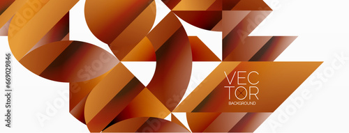 Abstract masterpiece formed by delicate interplay of circles, squares, and triangles. Geometric elements converge in harmonious chaos, evoking sense of modern creativity. Symphony of shapes