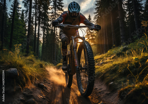 Trail Blazers: Capturing the Fierce Action of Mountain Biking Through Rugged Terrains, A Generative AI’s Leap into the Wild Heart of Adrenaline Fueled Adventures © BigMindOutfit