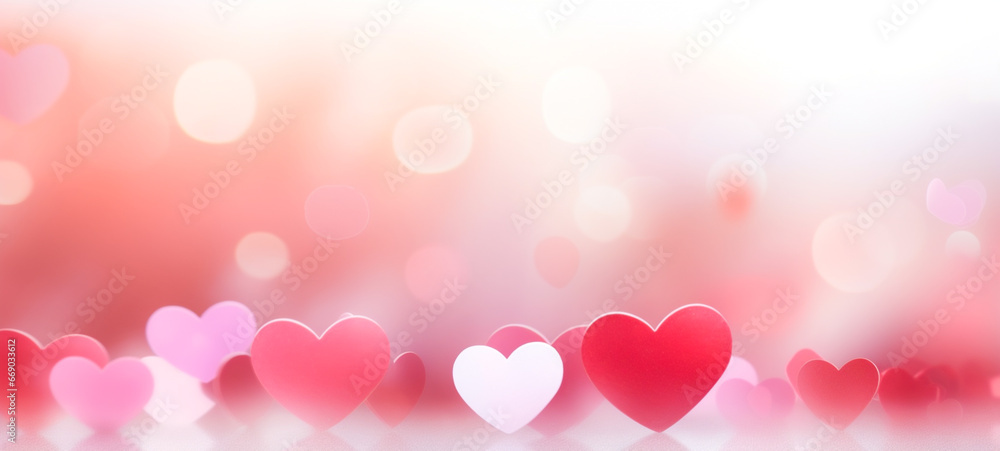 Abstract background of heart icon, Red heart graphics, blurred heart background, For wedding photos ,wedding cards valentine's day card. Generative ai