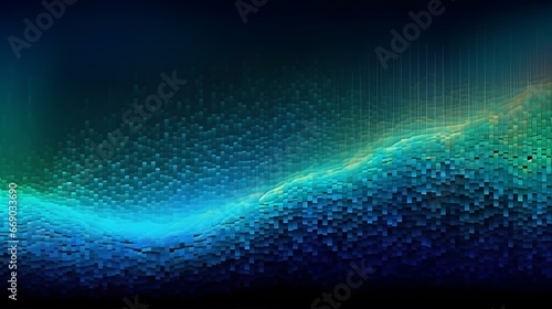 vibrant gradient background that transitions from deep blue at the top to teal at the bottom. superimpose a large stream or river, digital rain, azure, cyberpunk, big pipe, statistics and math.