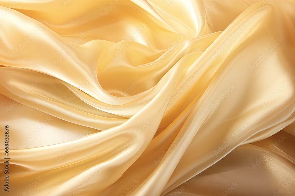 Fototapeta premium Golden Silk Satin Cloth: A Lush and Smooth Wedding Background