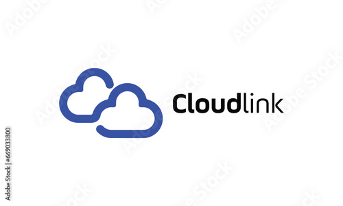 Cloud weather logo design blue white sky fly concept network connection cyberspace symbol global climate brand company idea