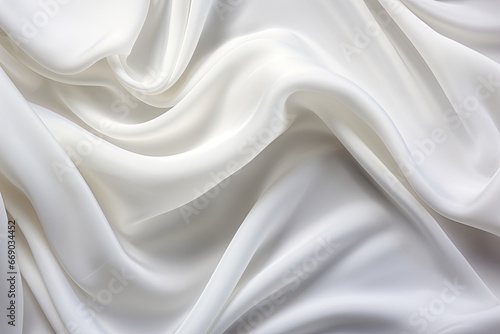 Alabaster Arcs: White Silk Waves - Luxurious Background Design Digital Image