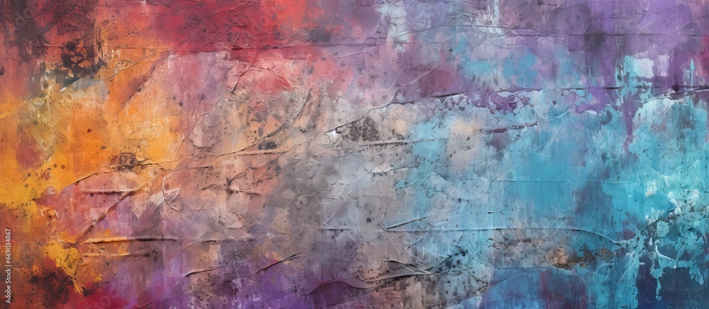 Abstract multicolored grunge background with vintage elements weathered wall backdrop