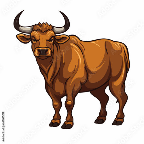 Bull hand-drawn illustration. Bull. Vector doodle style cartoon illustration