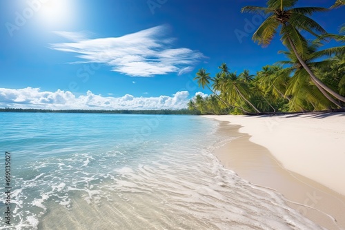 Beach Sea: Tropical Paradise Beach with White Sand and Coco Palms - A Breathtaking Escape © Michael