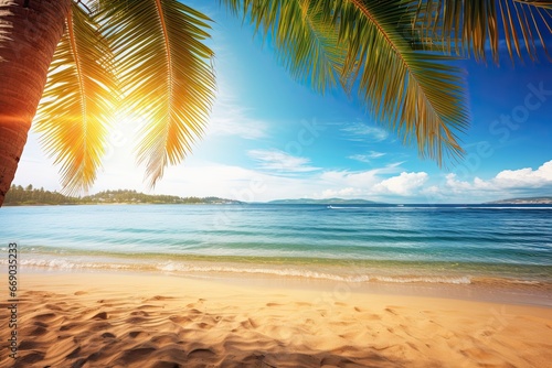 Beach Theme Background: Stunning Palm Tree Beach Imagery for a Refreshing Escape