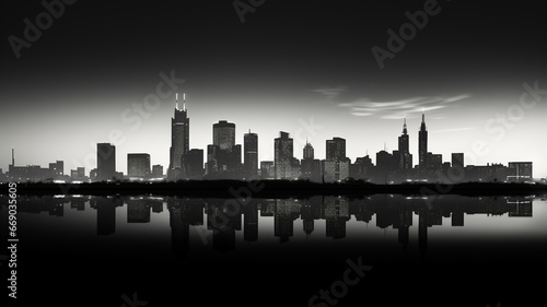 Black and White Photo of City