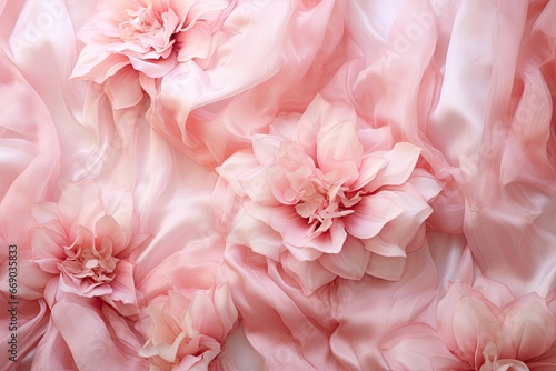 Blushing Bouquet: Elegant Pink Silk - Romantic Backgrounds Digital Image