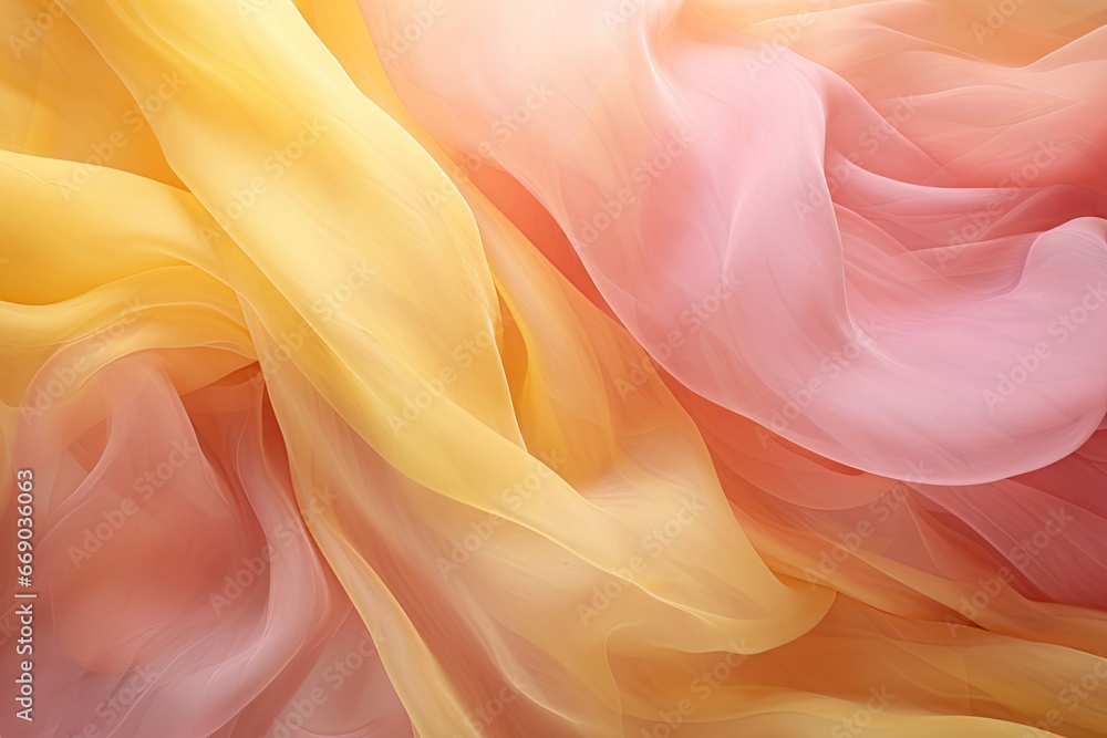 Candy Clouds: Pink and Yellow Chiffon Fabric Candy Clouds: Pink and Yellow Chiffon Fabric
