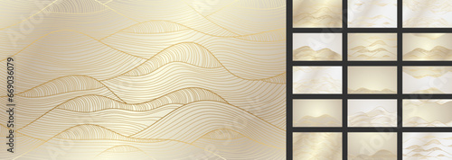 Gold abstract background pattern. Luxurious golden linear ornament. Premium design for wallpapers, silk textiles and jewelry. Vector illustration.