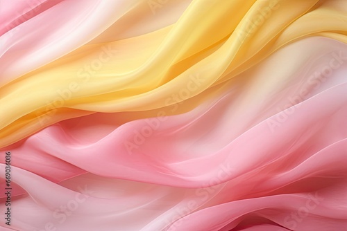 Candy Clouds: Pink and Yellow Chiffon Fabric - Delicate Backgrounds