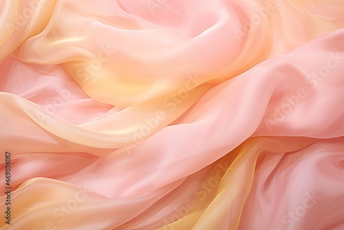 Candy Clouds: Pink and Yellow Chiffon Fabric - Delicate Backgrounds for a Dreamy Appeal