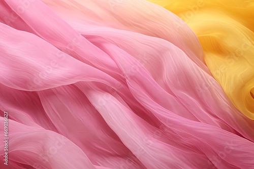 Chiffon Colorplay: Pink and Yellow Fabric Textures for Backgrounds - Vibrant and Versatile Designs