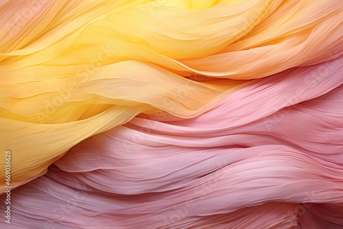 Chiffon Colors: Pink and Yellow Toned Fabric Texture - Vibrant Textile Background for Design and Crafts