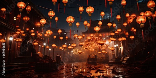 Chinese lanterns during Chinese New Year photo