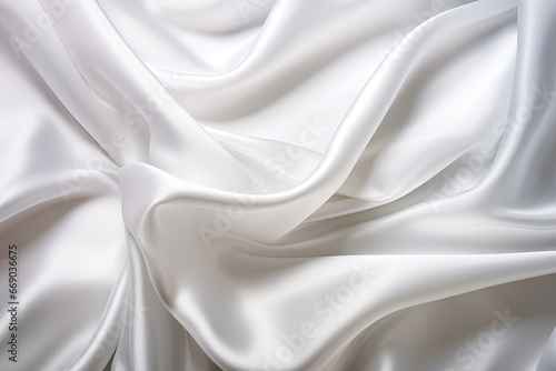 Close-Up White Satin Background: Elegant Sheen and Graceful Texture