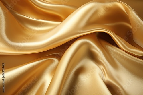 Gold Gleam: Glossy Draping Satin Fabric - Luxurious Design Elegance