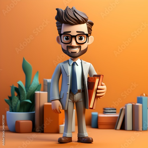 3d character businessman officer lowpoly style
