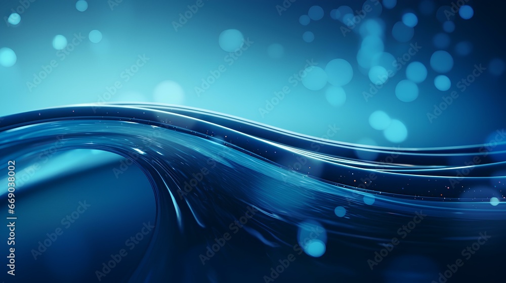 vibrant gradient water wave background that transitions from deep blue at the top to teal at the bottom. superimpose a large stream or river, azure. generative AI - obrazy, fototapety, plakaty 