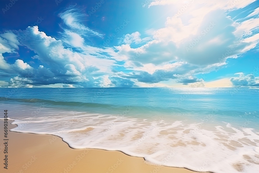 Inspire Tropical Beach Seascape Horizon: Tranquil Relaxing Sunlight - Summer Mood at Beach