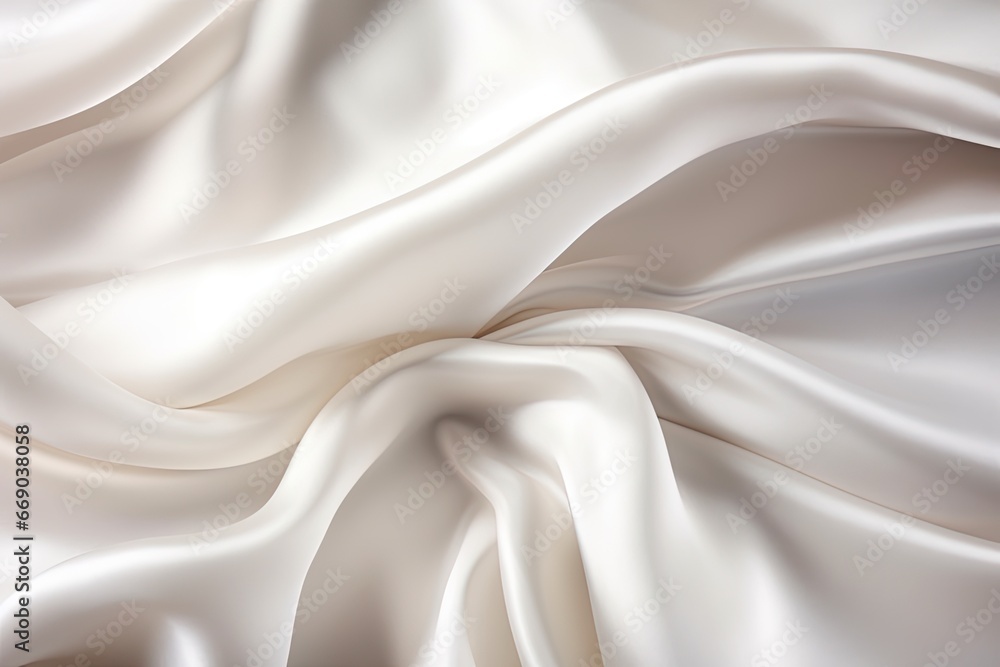 Obraz premium Ivory Illusion: Close-Up of White Satin - Perfect for Sophisticated Backgrounds