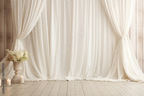 Ivory Illusion: White Satin Fabric for Wedding Backdrops - Enhanced Elegance for Unforgettable Moments