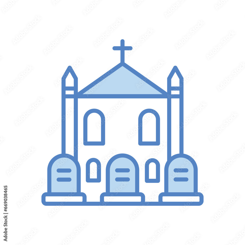 Church icon isolate white background vector stock illustration