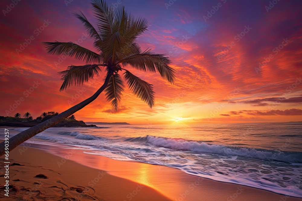 Palm Tree Beach Sunset: The Perfect End to a Day in Paradise