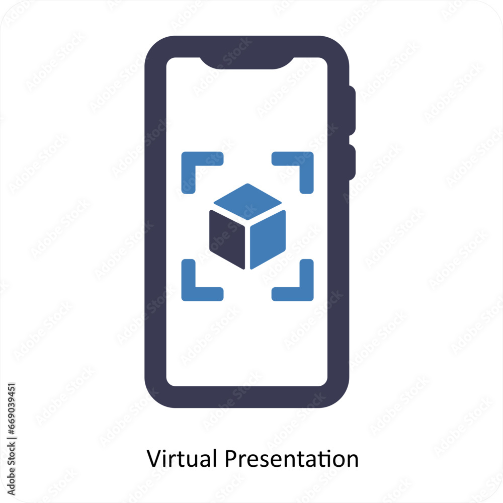 Virtual Presentation and creation icon concept Virtual Presentation and creation icon concept