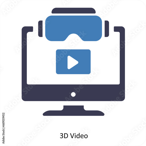 3D Video and animation icon concept