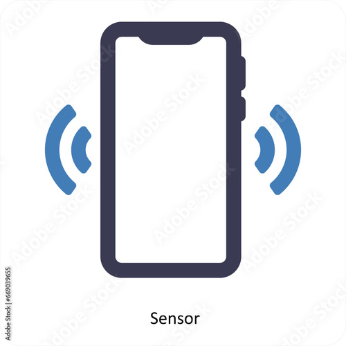 Sensor and Mobile icon concept