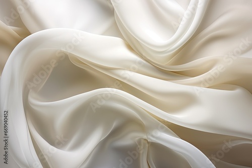 Satin Symphony: Exquisite White Fabric - Captivating Background Elegance