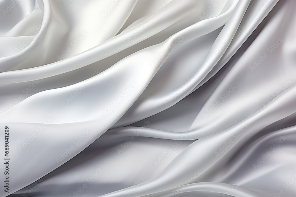 Panoramic White Gray Satin Texture: The Delicate Sheen as an Ideal Background Panoramic White Gray Satin Texture: The Delicate Sheen as an Ideal Background